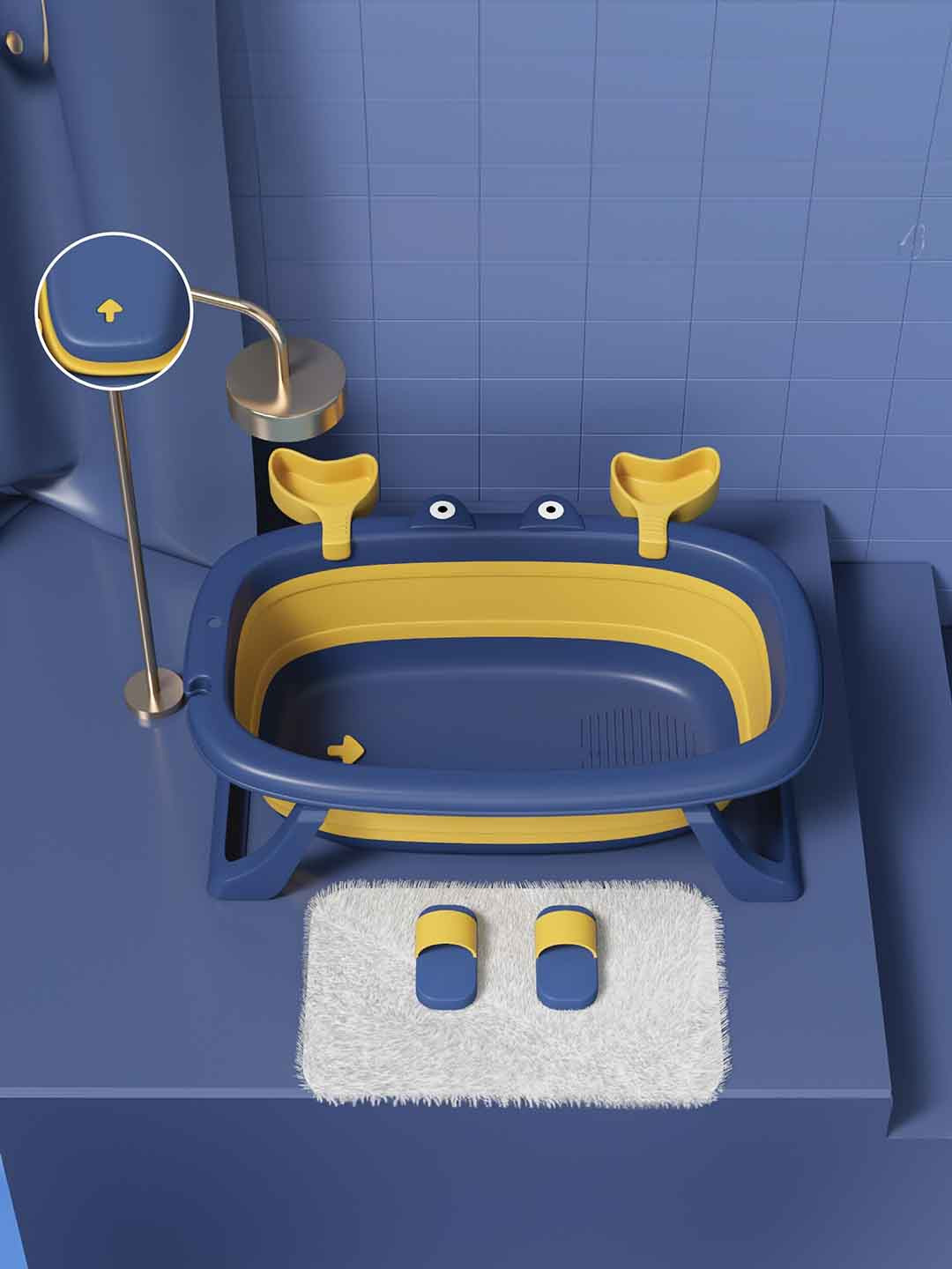 Polka Tots Infant Kids Blue Splish Splash Foldable Bathtub