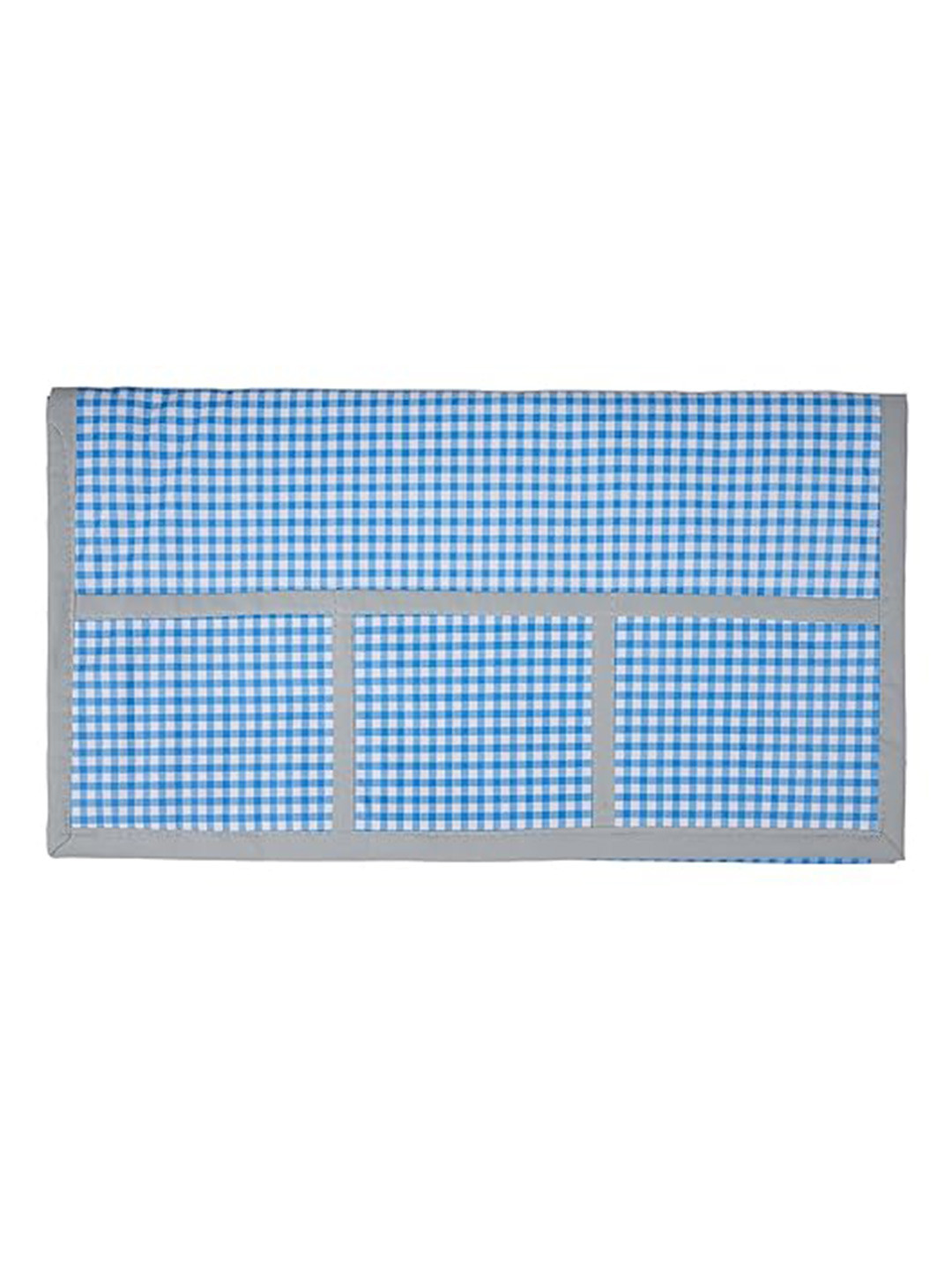Dakshya Industries Maroon & Blue Checked Waterproof Fridge Cover With 3 Fridge Mats
