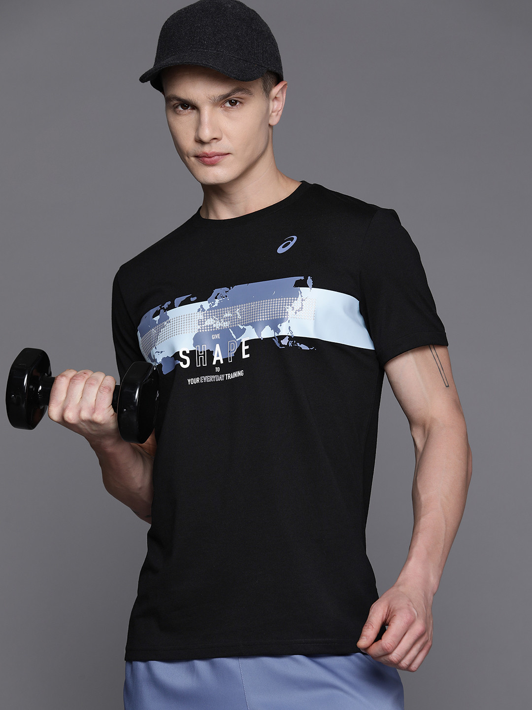 ASICS Men Graphic Printed Chest Panel Training T-shirt