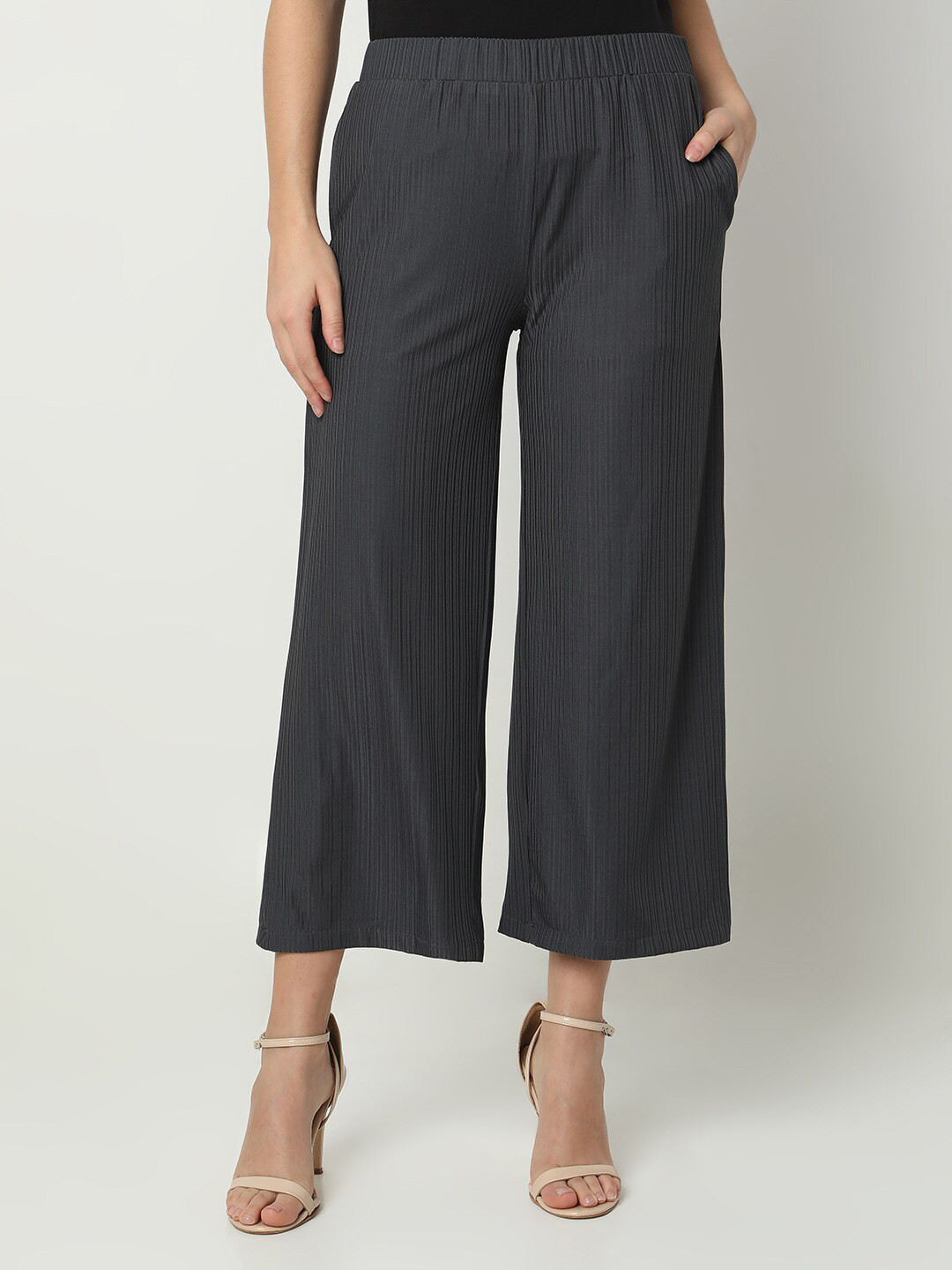 Smarty Pants Women Relaxed Straight Leg Loose Fit Lint Free Cotton Culottes Trousers