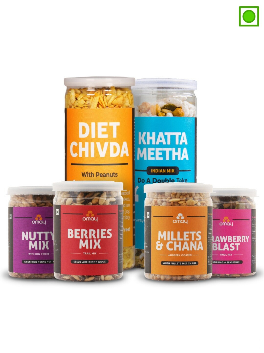 Omay Foods Pack of 6 Kill The Junk Resolution Munchies Kit 500 gms