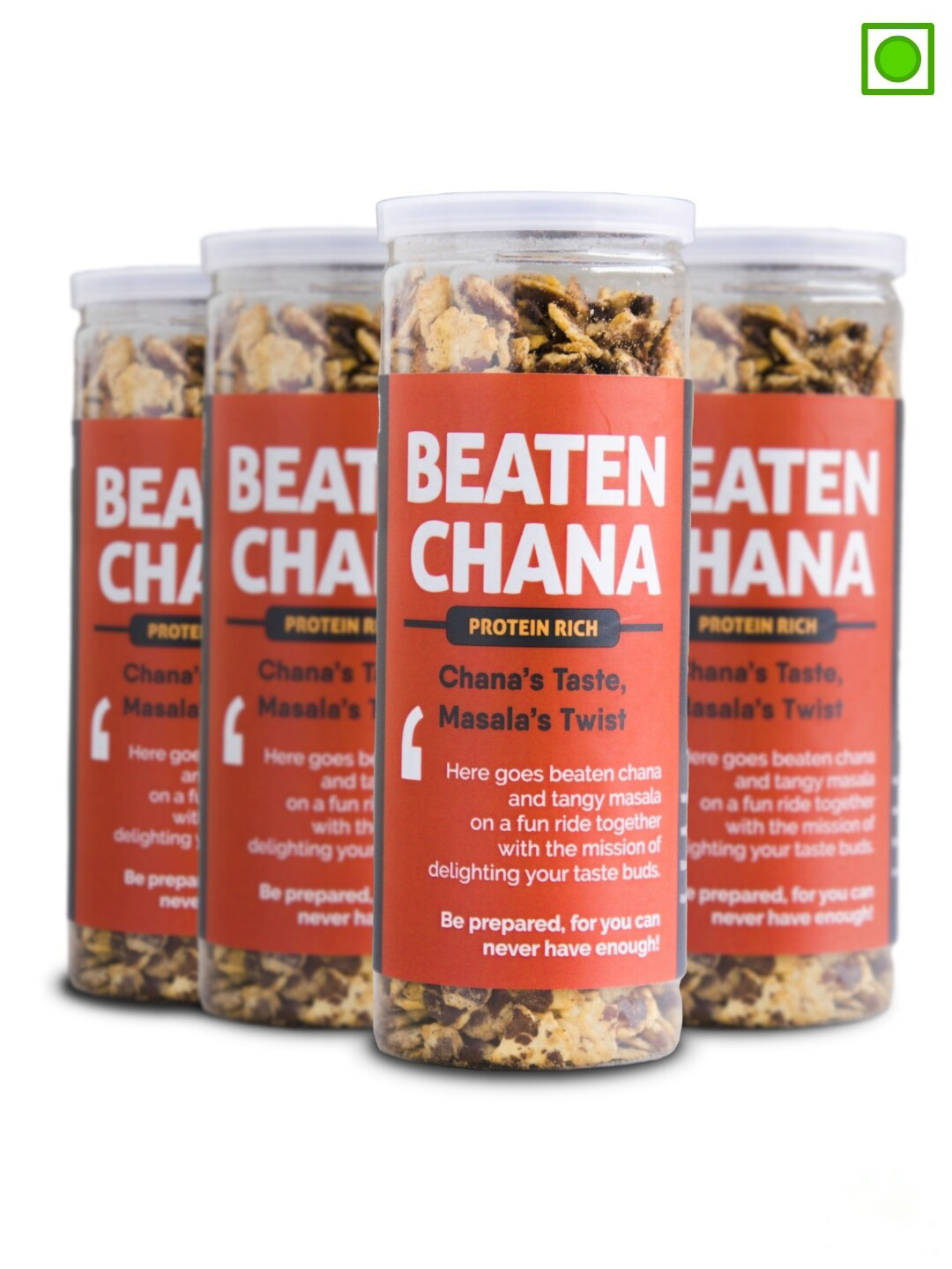 Omay Foods Set Of 4 Roasted Chana Jor-130g Each