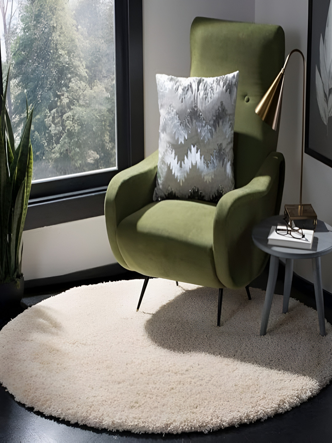 Shopgallery Camel Brown Anti-Skid Shaggy Carpet