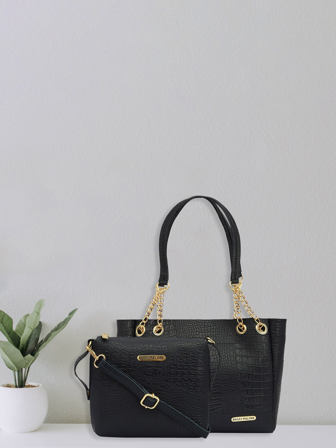 Bagsy Malone Set Of 2 Textured Structured Bags - Up to 12 inch