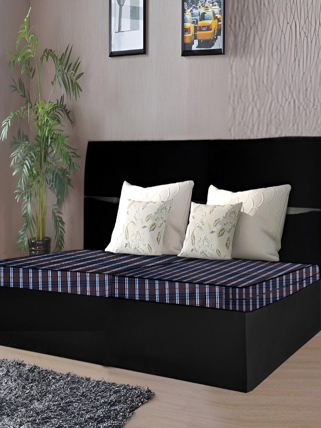 Stylista Black & White Cotton Water Resistant Zippered King Mattress Protector