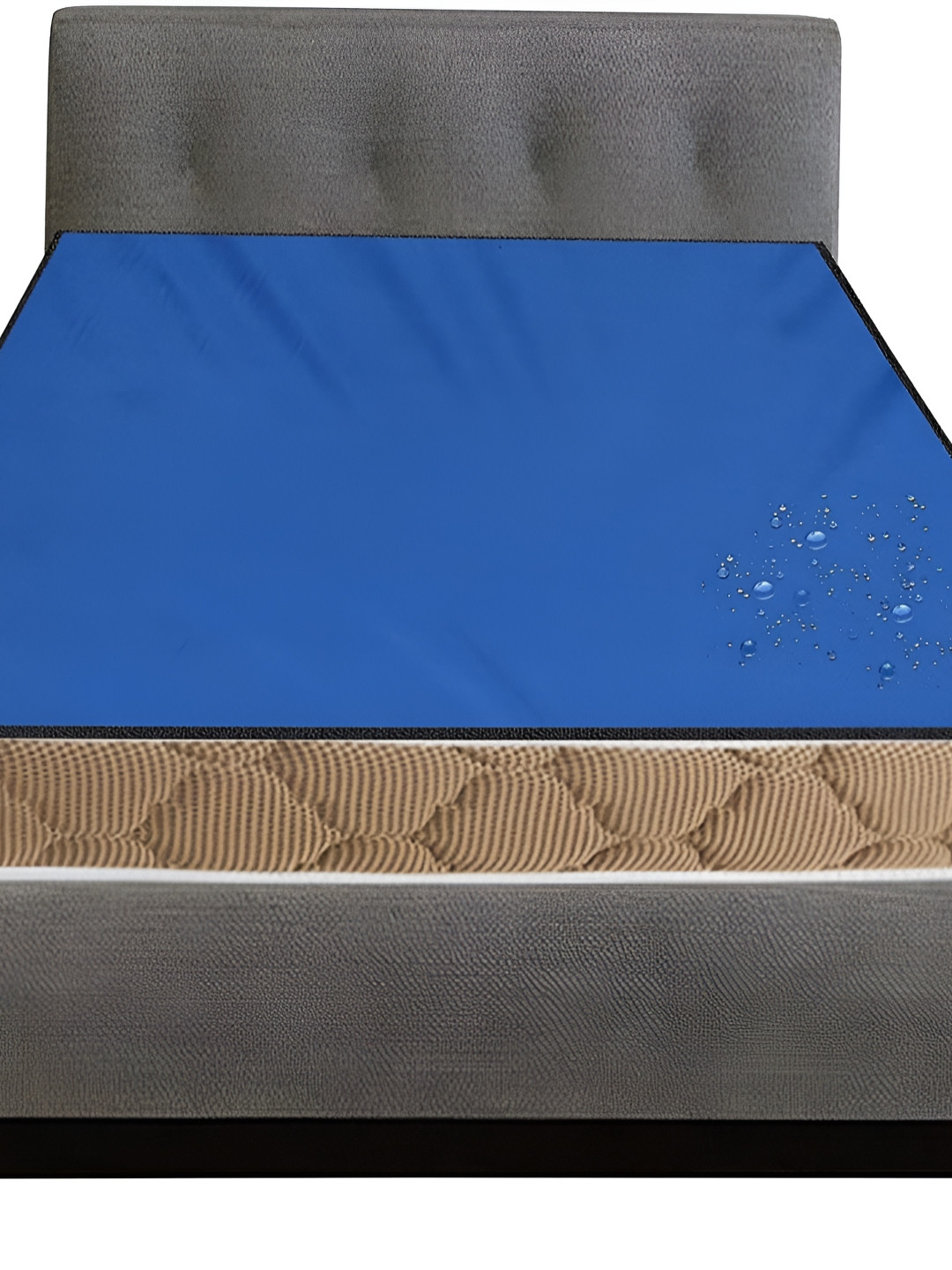 Stylista Blue Cotton Water Resistant Elastic Strap Single Mattress Protector