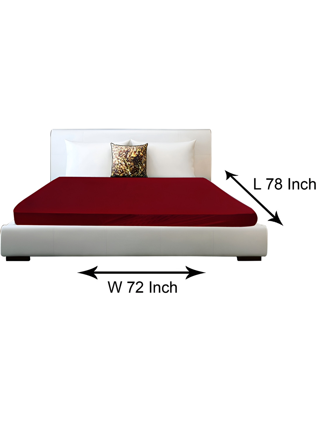 Stylista Maroon Cotton Water Resistant Mattress Protector