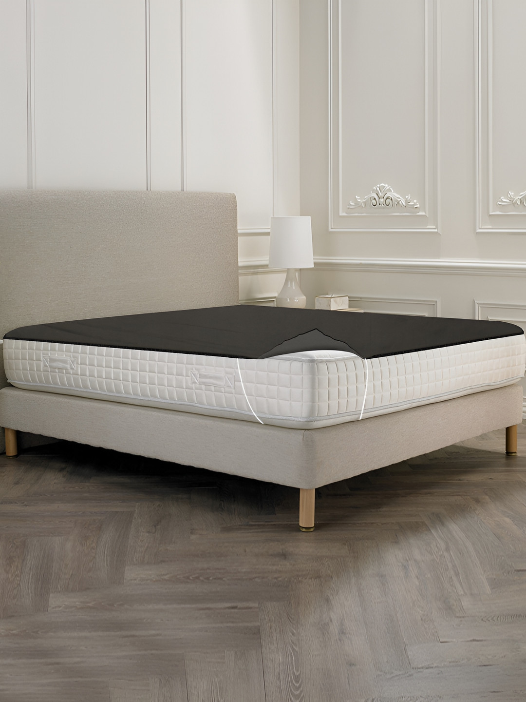 Stylista Grey Cotton Water Resistant Elastic Strap Mattress Protector