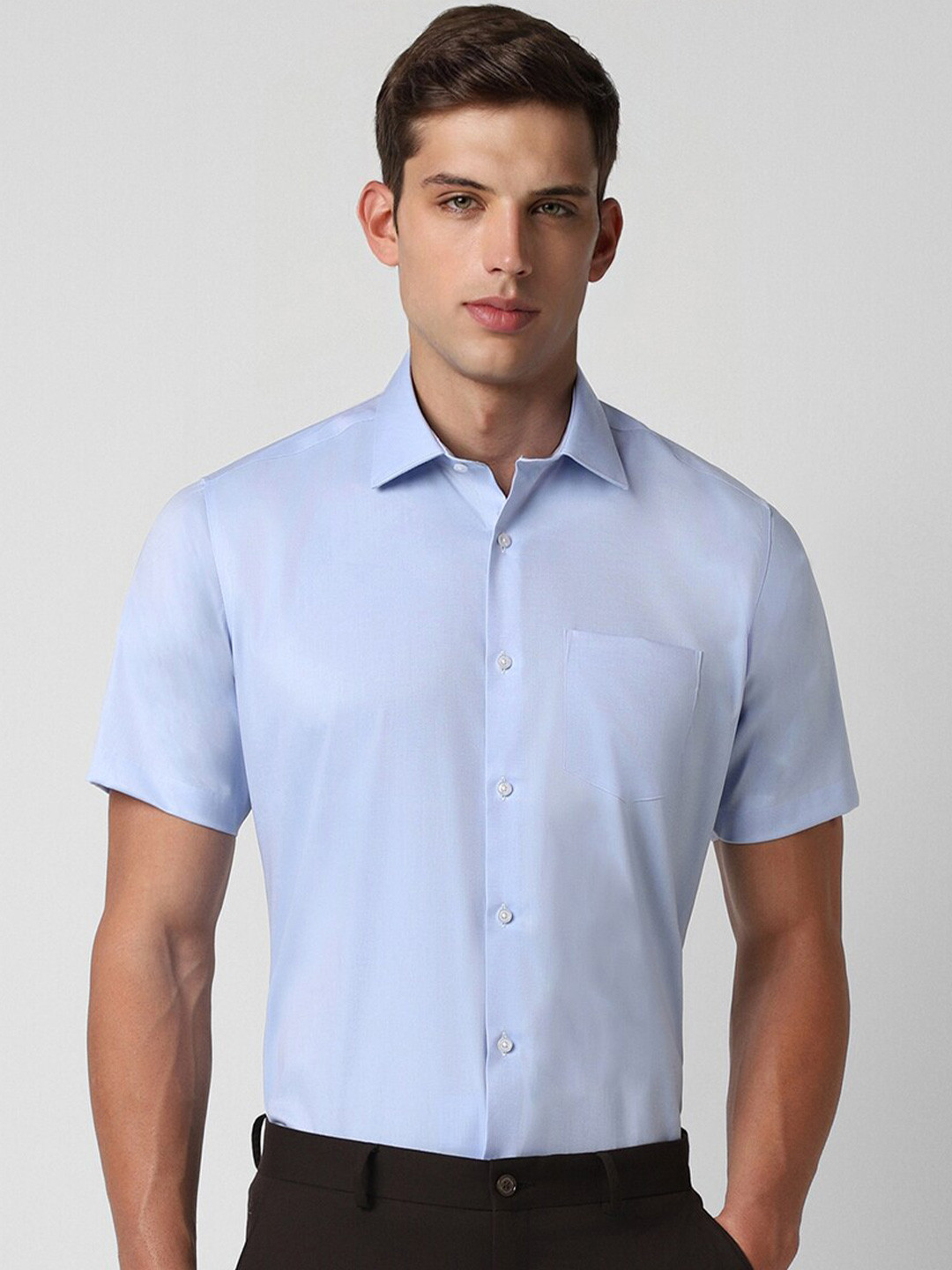 Van Heusen Short Sleeves Opaque Cotton Formal Shirt
