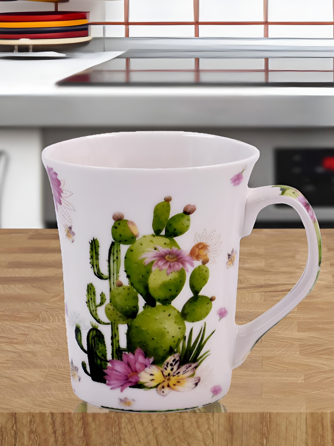 Kookee Dad Love You White Floral Ceramic Microwave Safe Mug-325ml