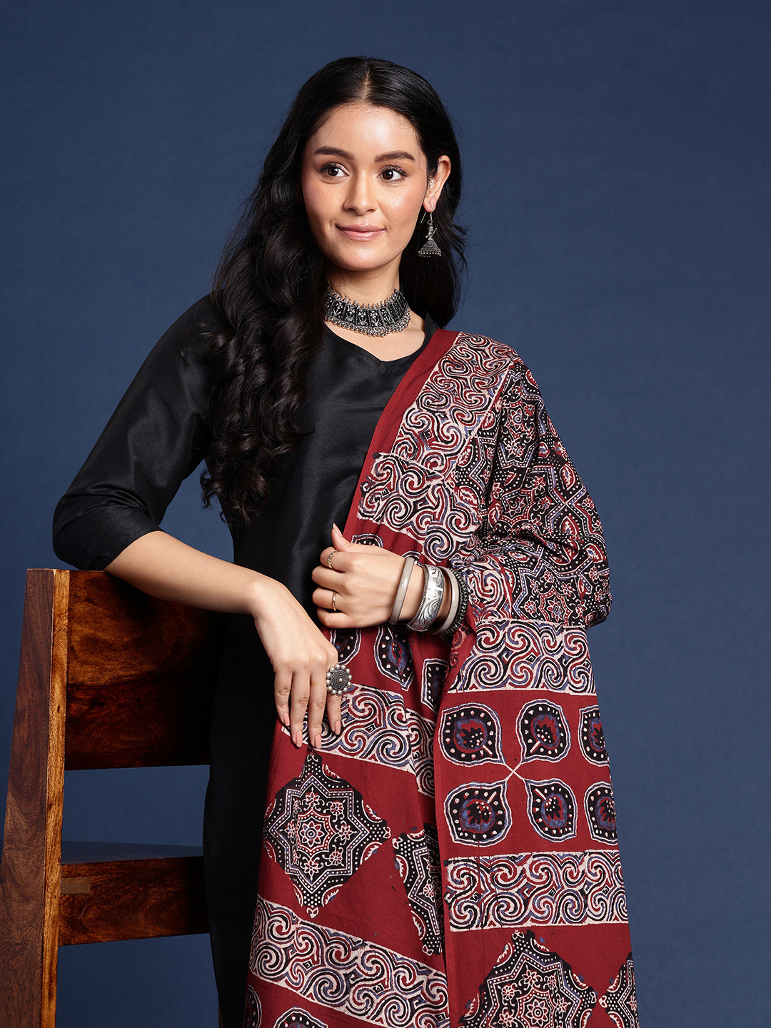 Taavi Ethnic Motifs Printed Hand Block Print Dupatta