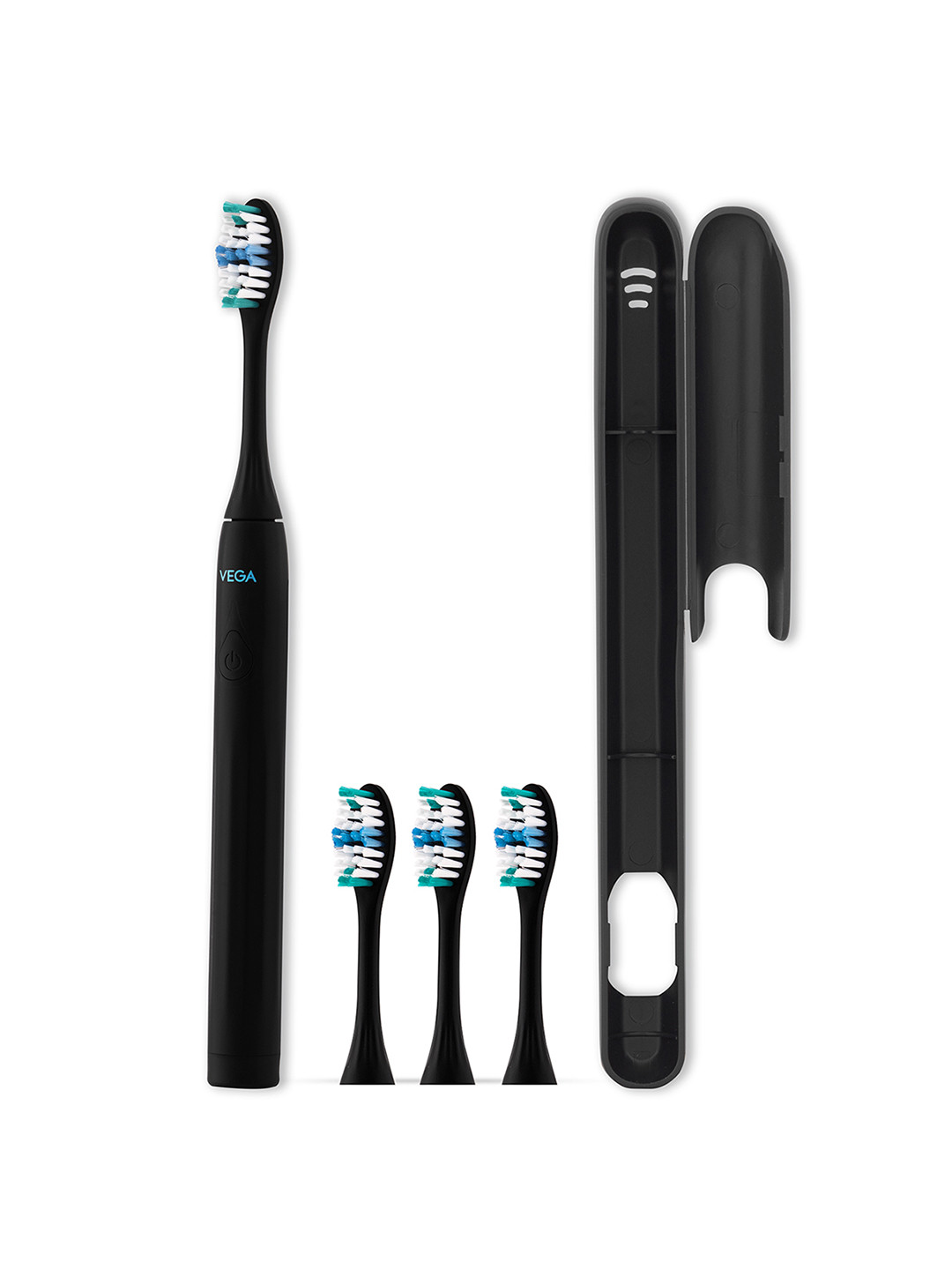 VEGA VETB-02 CareOne C2 Battery Powered Electric Toothbrush with 3 Brush Heads - Black
