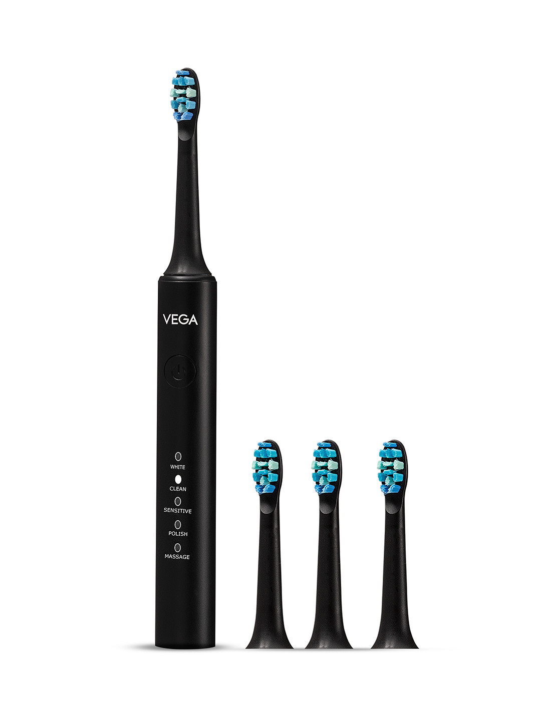 VEGA VETB-04 CareOne C4 Rechargeable Electric Toothbrush with 3 Brush Heads - Black