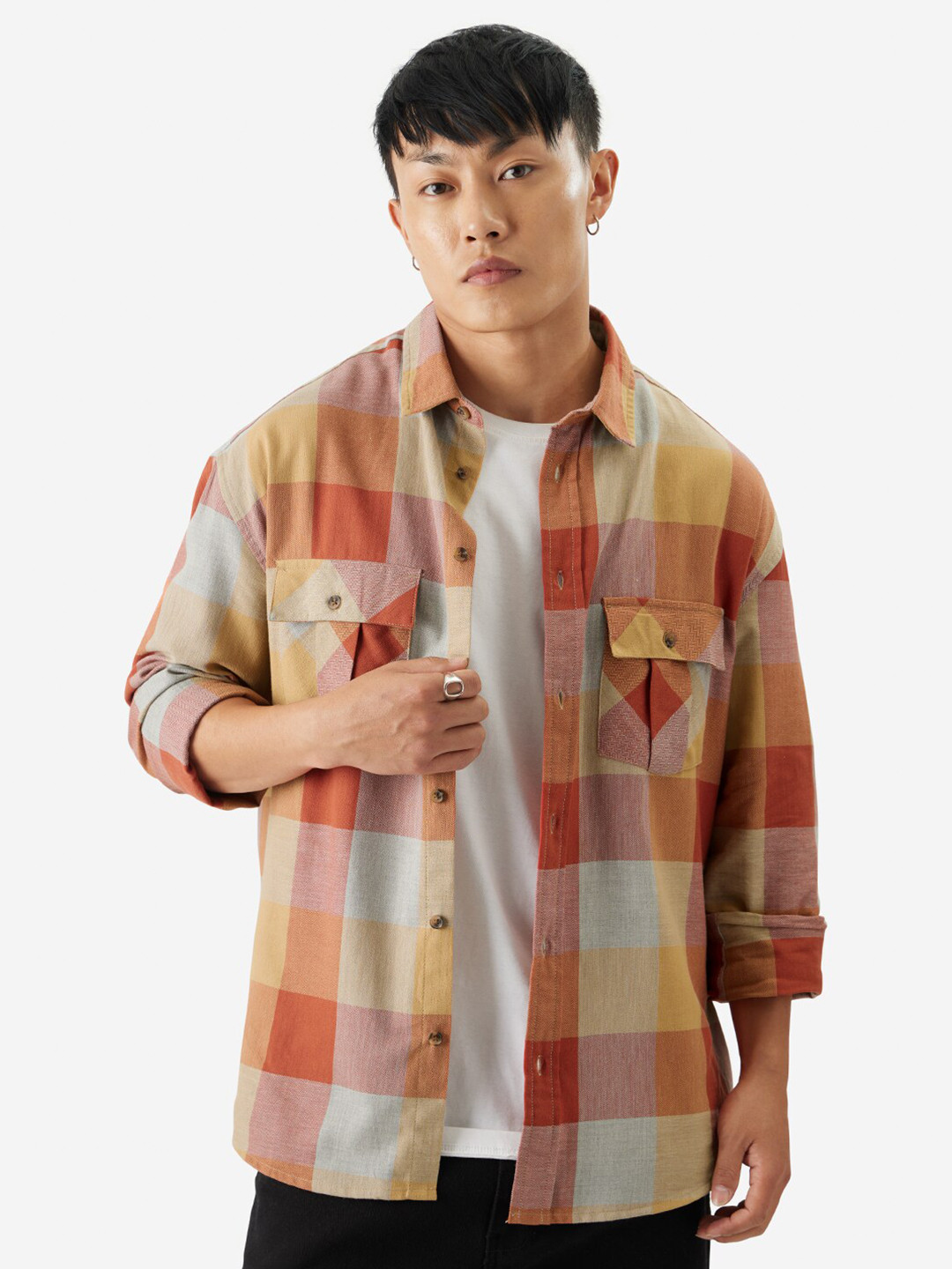 The Souled Store Plaid: Autum Gaze Full Sleeves Cotton Relaxed Shirts