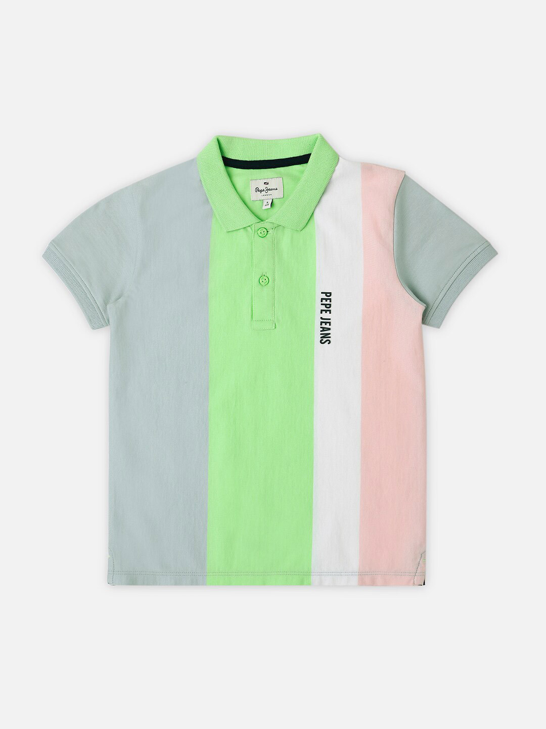 Pepe Jeans Boys Colorblock Polo Collar Pure Cotton T-shirt