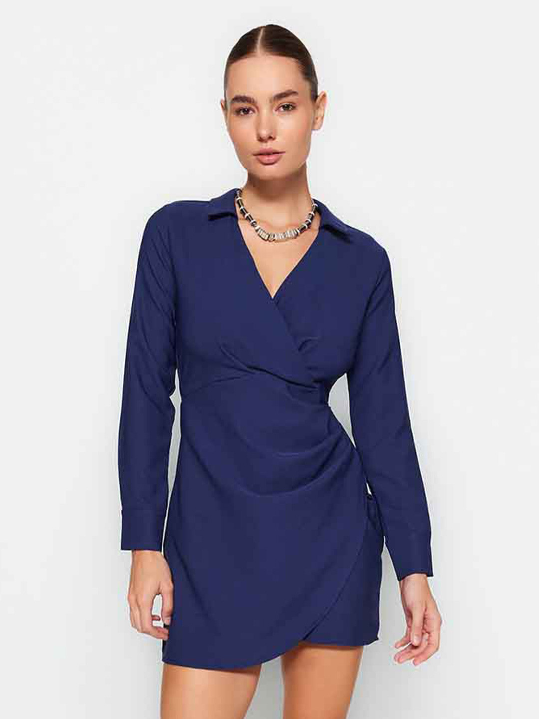 Trendyol V-Neck Wrap Mini Dress