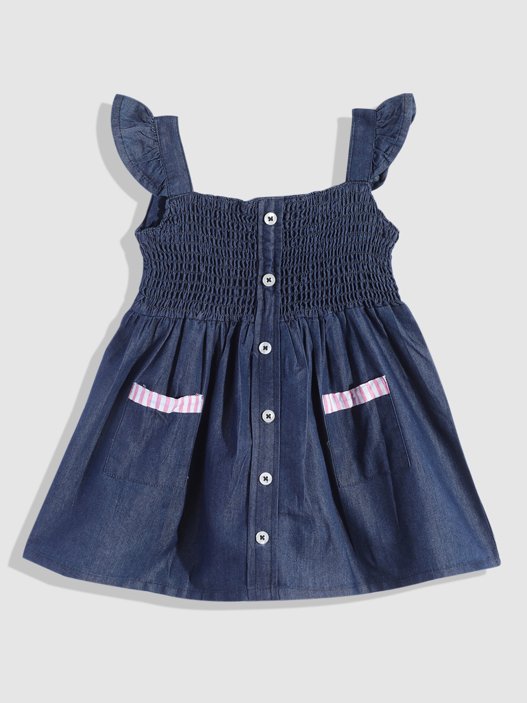 YK Denim Fit & Flare Dress