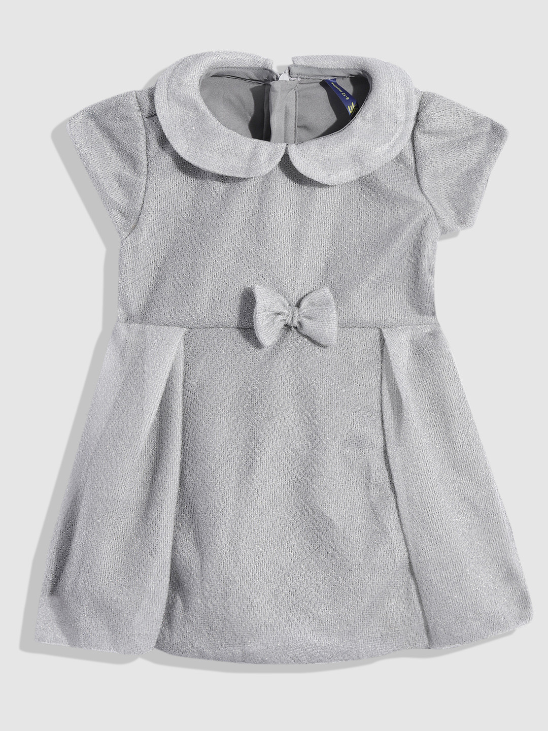 YK Peter Pan Collar Fit & Flare Dress with Bow Detail