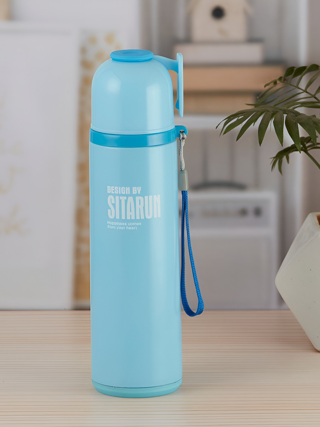 Kookee Blue Conversational Stainless Steel Double Wall Vacuum Water Bottle - 500ml