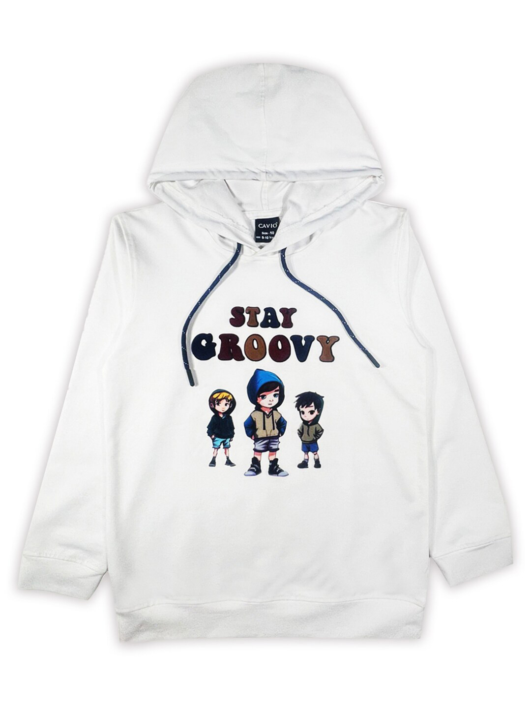 CAVIO Boys Printed Hooded Long Sleeves Pullover Cotton Sweatshirt