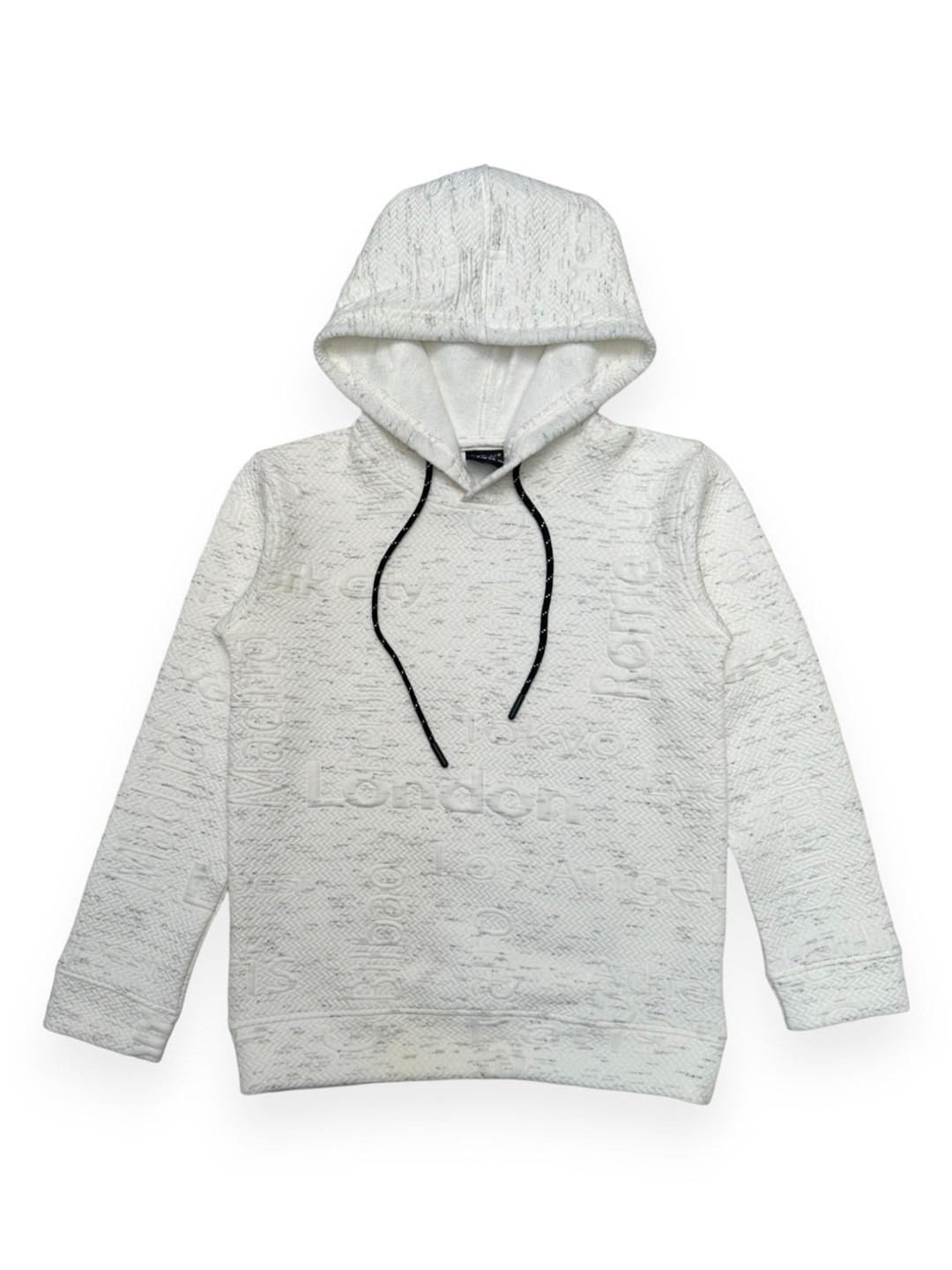 CAVIO Boys Self Design Hooded Pure Cotton Sweatshirt