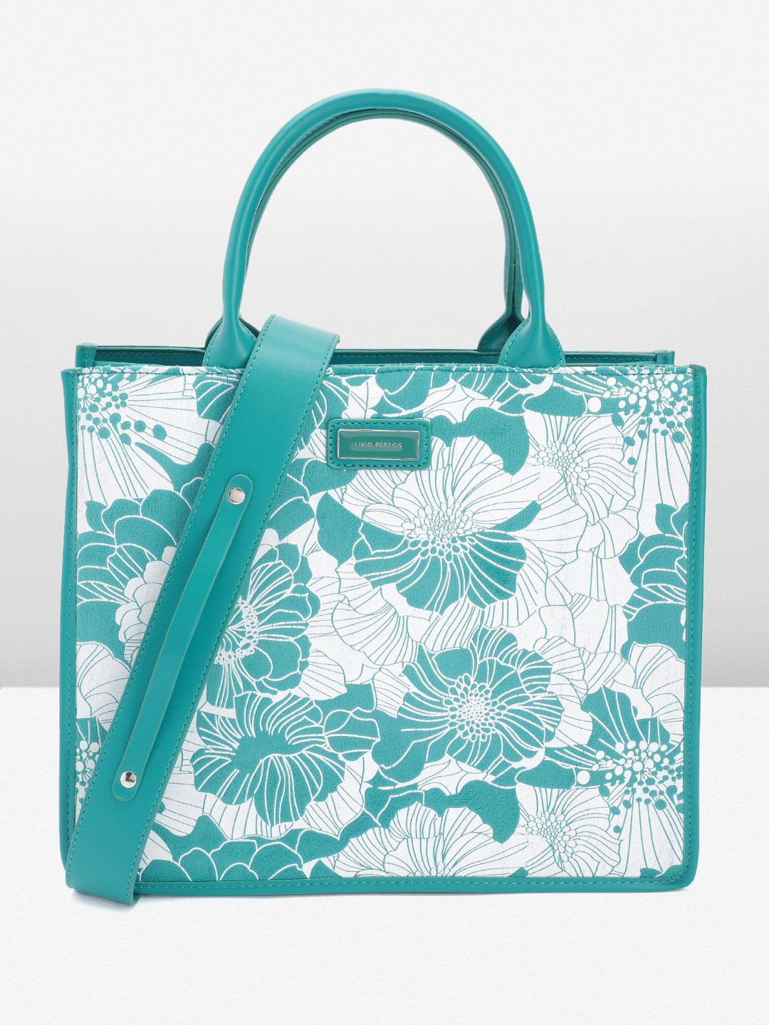 Lino Perros Floral Printed Synthetic Leather Medium Structured Handheld Bag