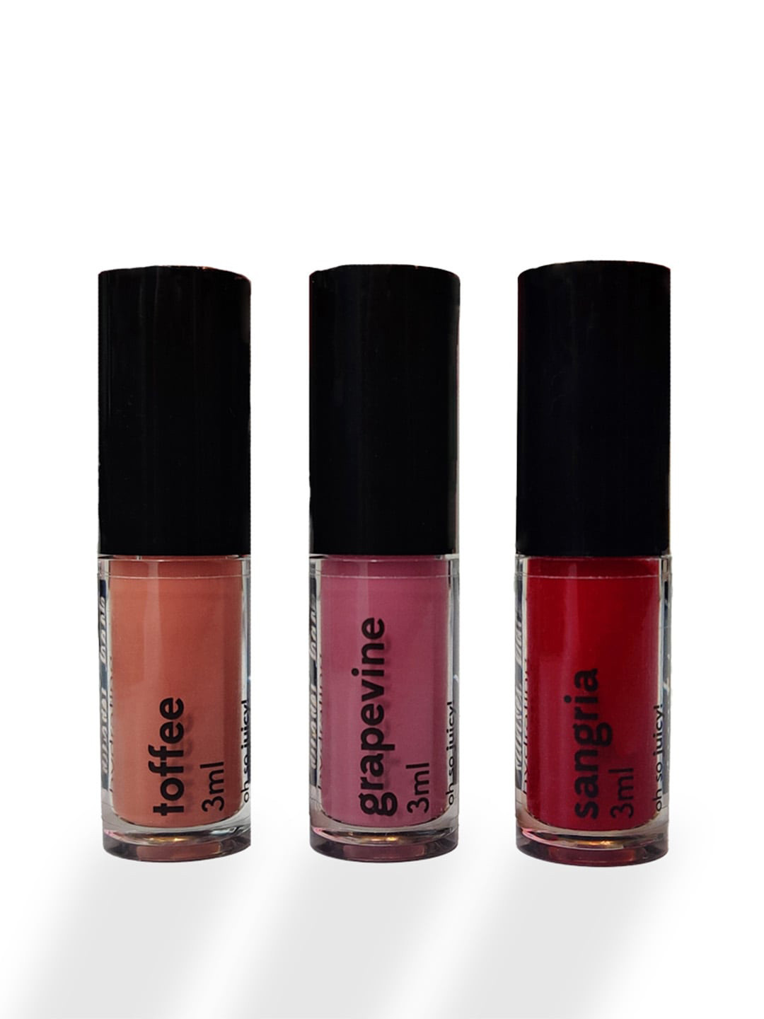 Ruby's Organics Set of 3 Hydrating Lip Oil Gloss Minis 3ml Each - Sunset