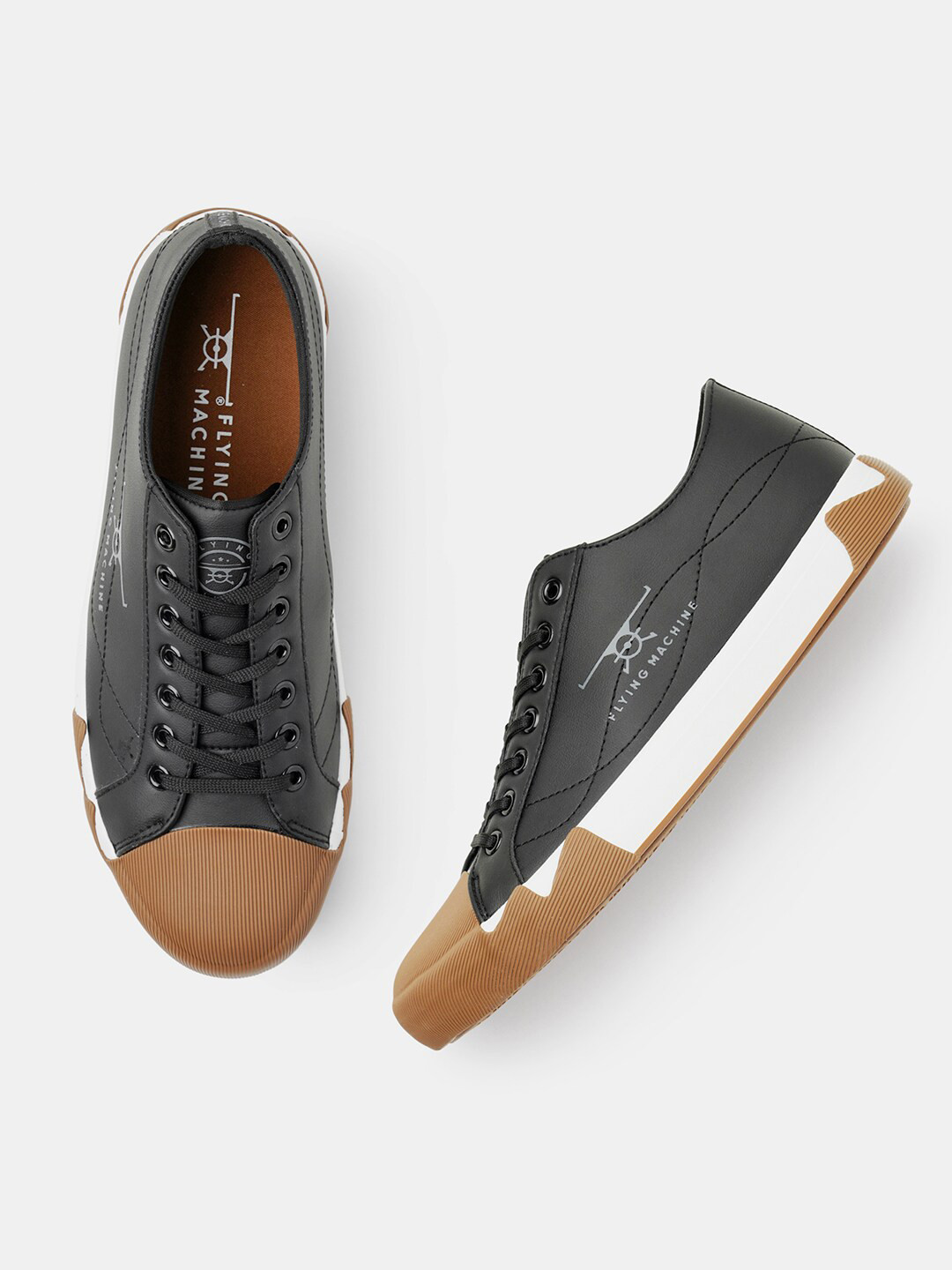 Flying Machine Men Comfort Insole Contrast Sole Lace-Ups Sneakers