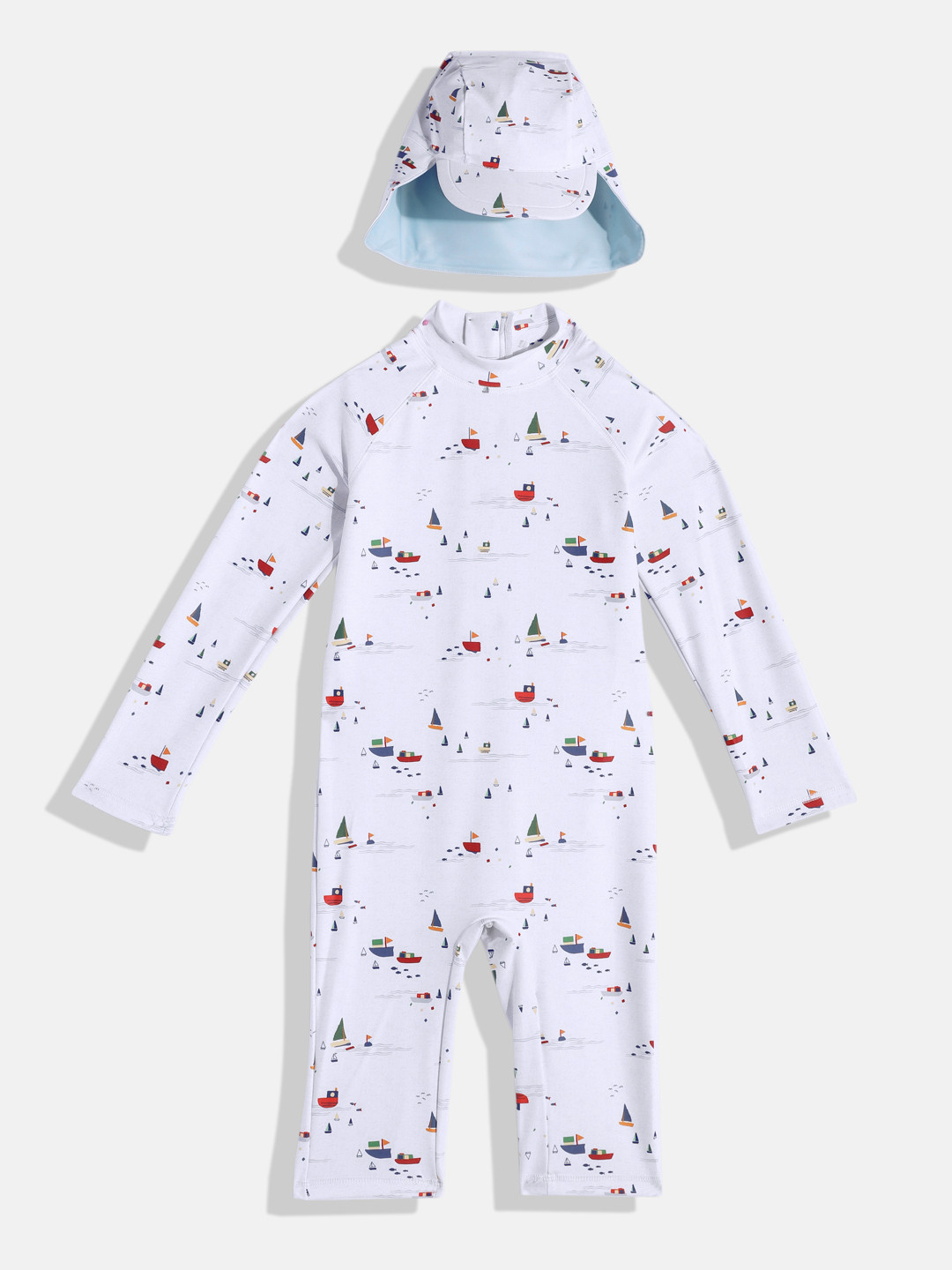 NEXT Boys Conversational Printed Legsuit with Sun Cap