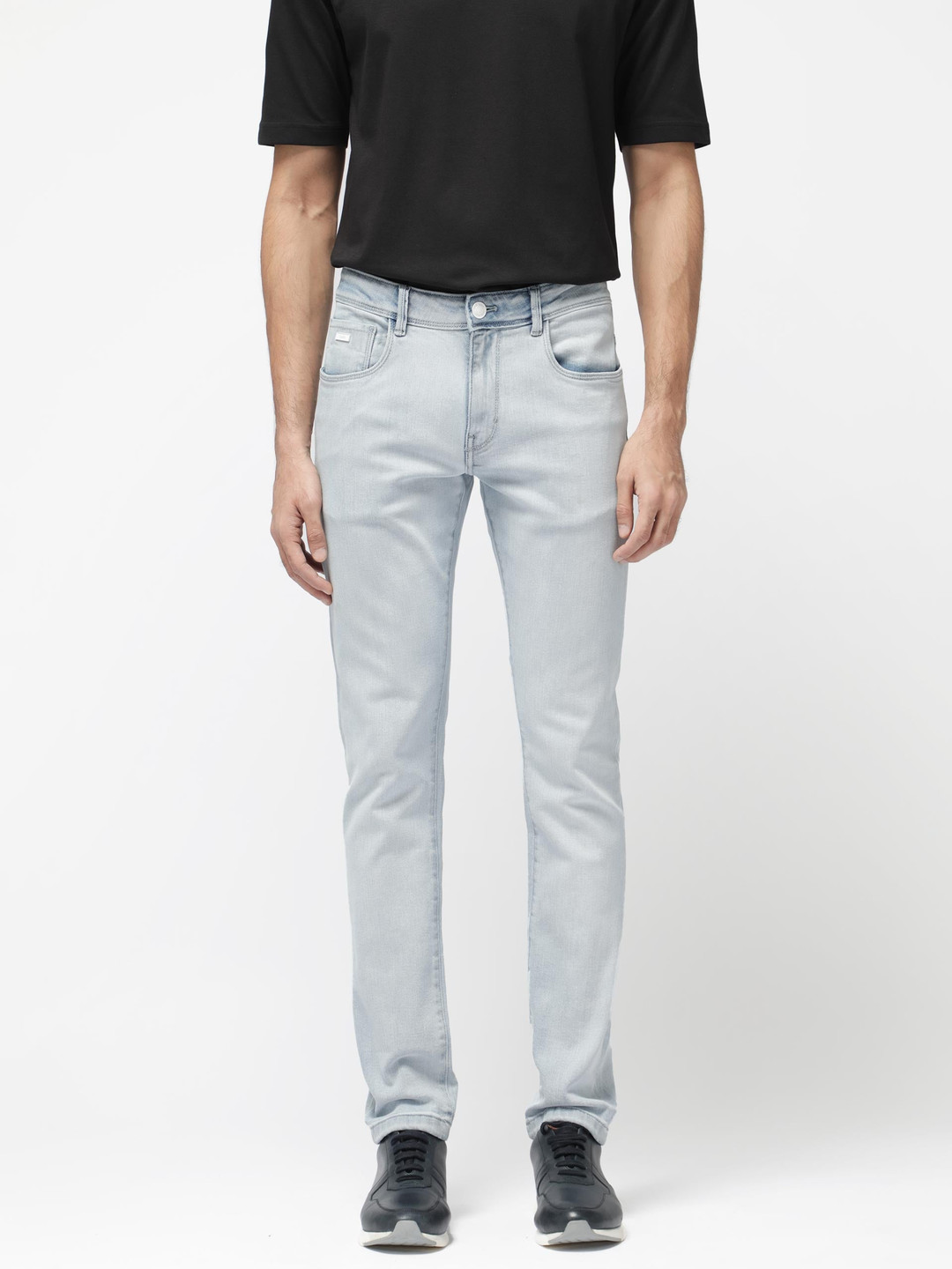 RARE RABBIT Men Rafail Mid-Rise Slim Fit Cotton Stretchable Jeans