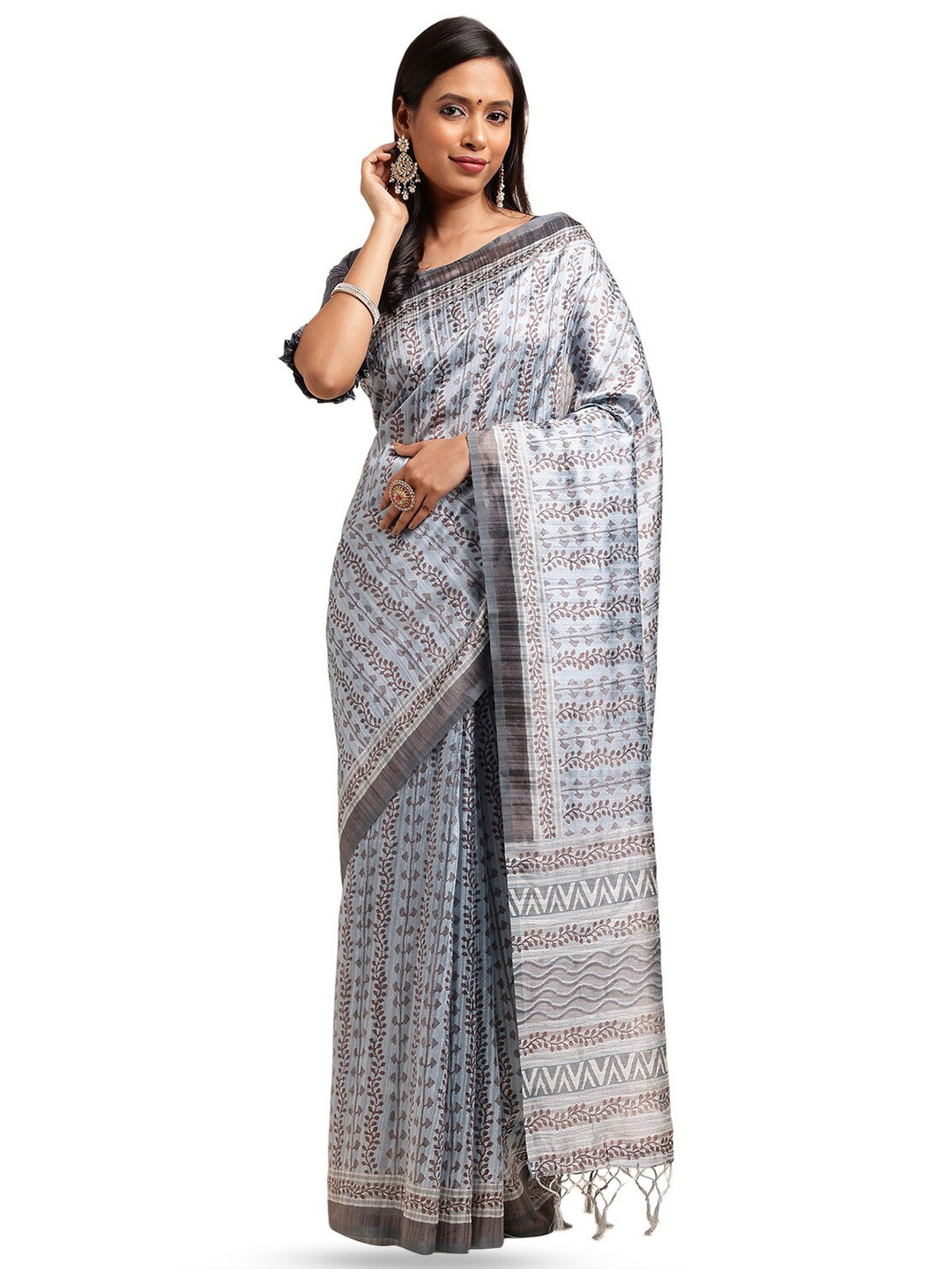 DOI MOI Ethnic Motifs Printed Banarasi Saree