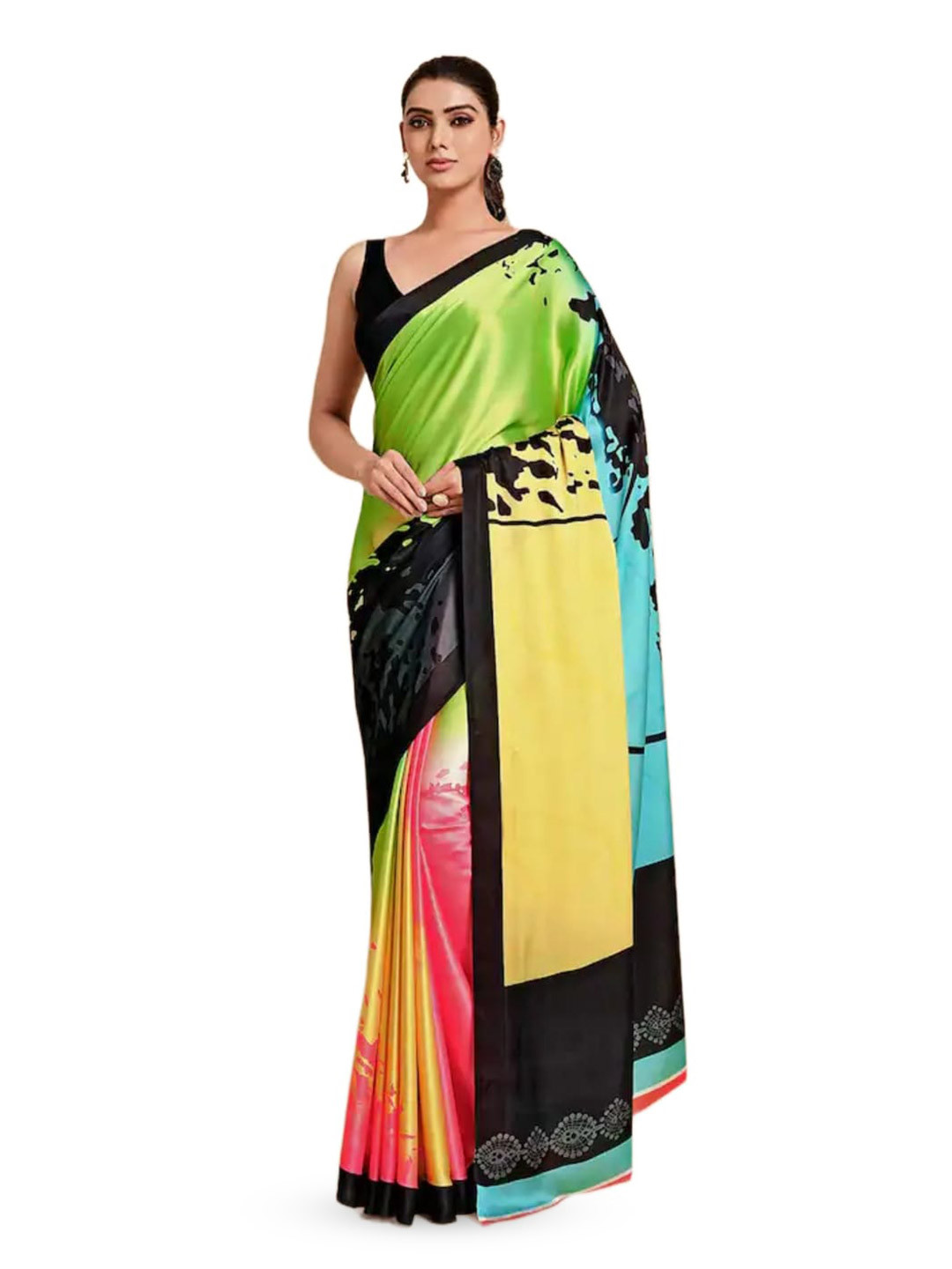 P D Silk Mills Printed Pure Crepe Saree