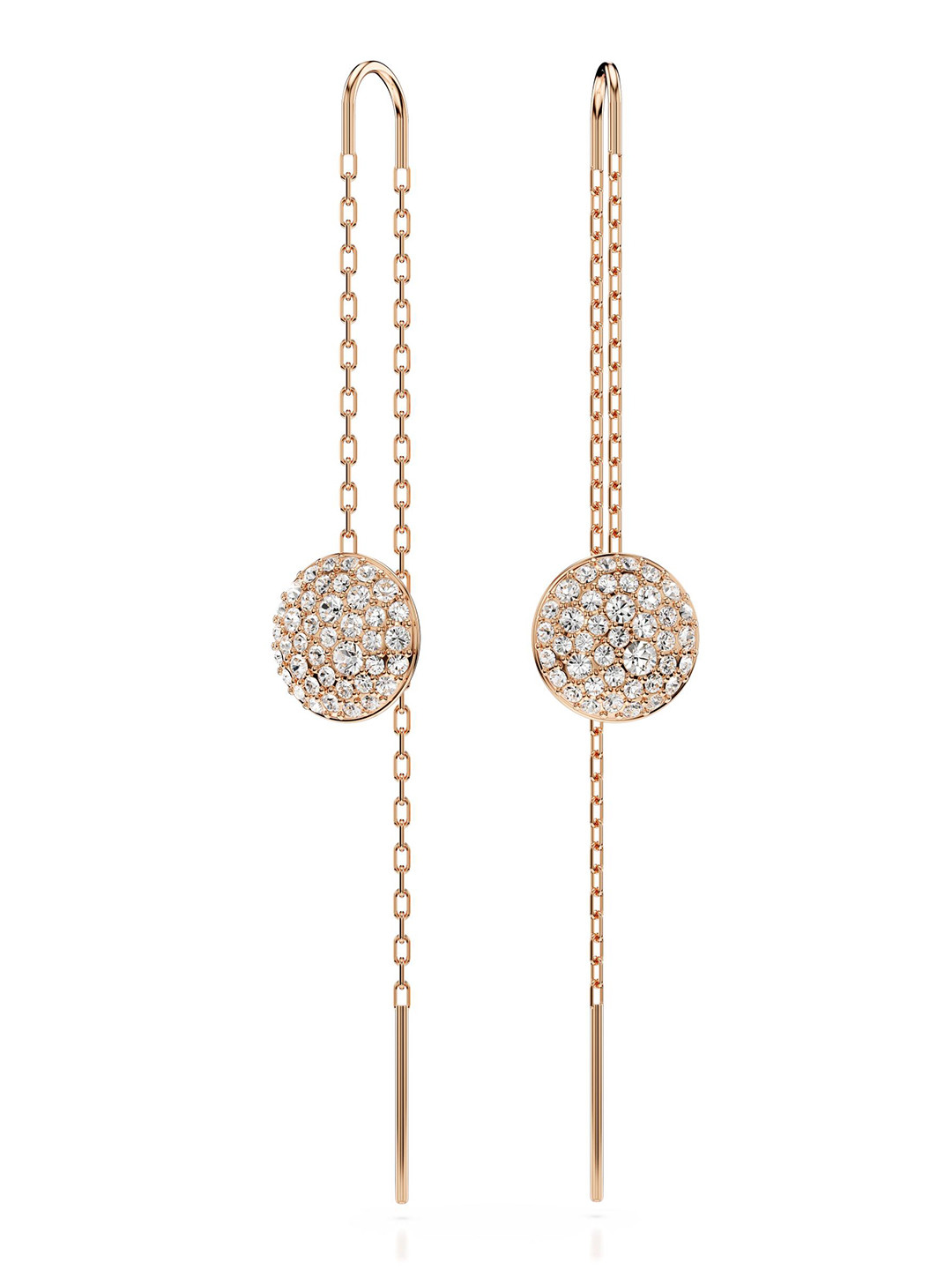 SWAROVSKI METEORA Sublima Rose Gold Plated Crystal Studded Drop Earrings