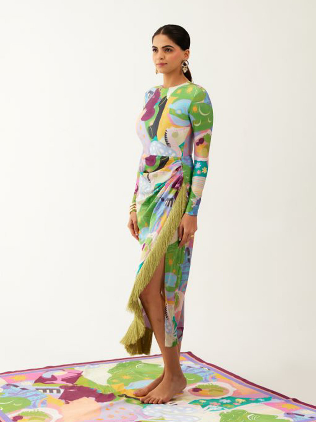 Tizzi Abstract Printed Swimwear Cover Up Skirt