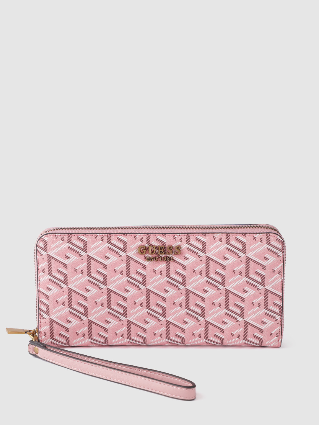 GUESS Women Brand Logo Printed Large Zip Around Wallet