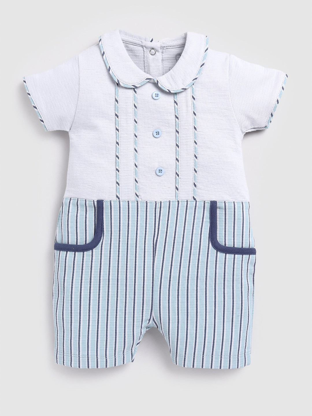 BABY GO Infant Boys Striped Pure Cotton Romper