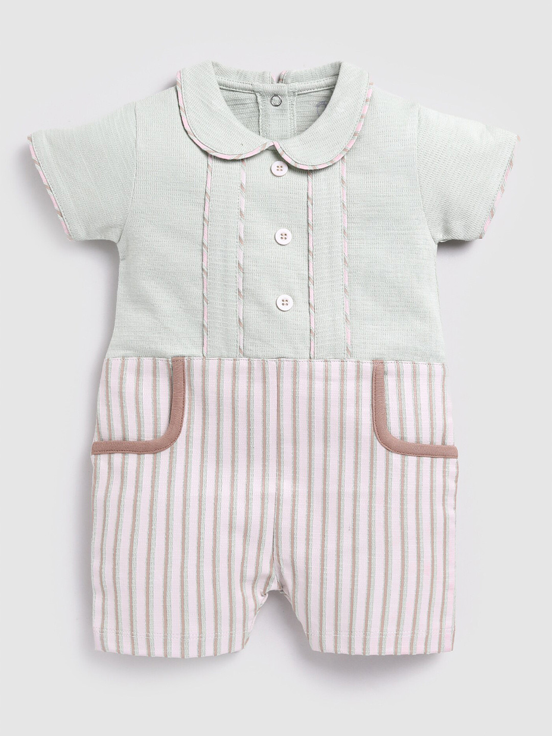 BABY GO Infant Boys Striped Pure Cotton Romper