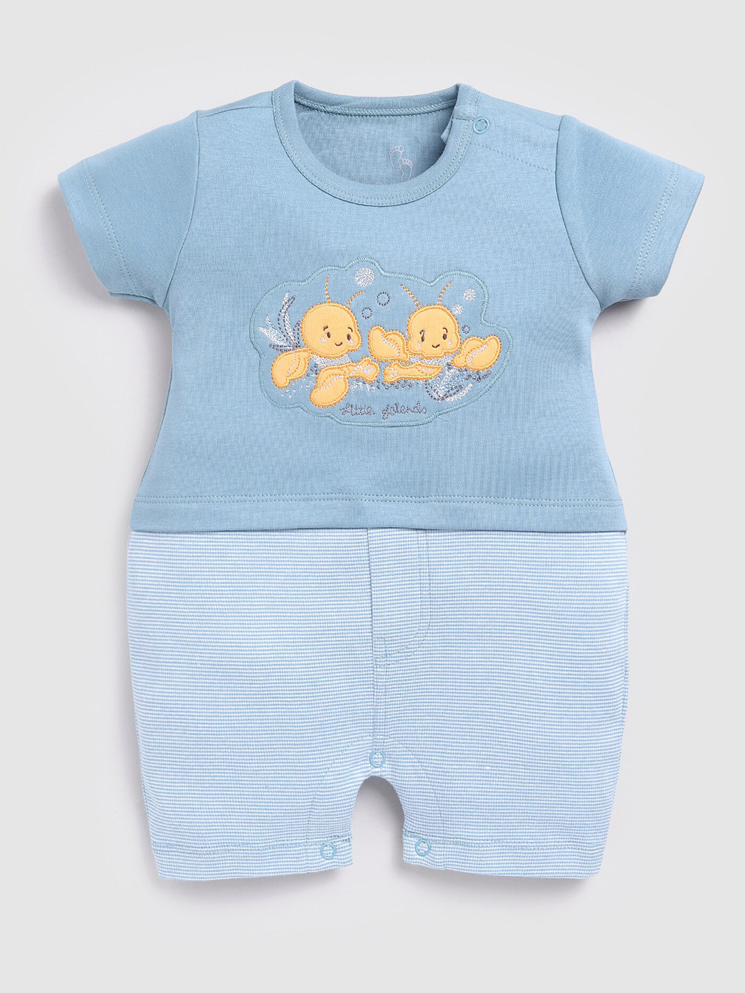 BABY GO Infant Boys Graphic Applique Pure Cotton Rompers