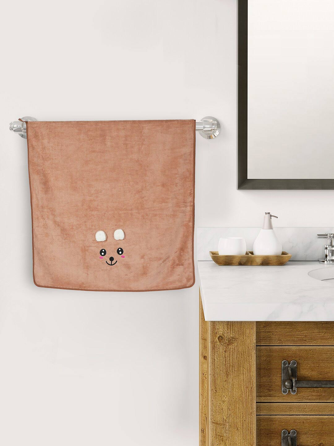 Style Shoes Brown Printed Cotton 350 GSM Bath Towels