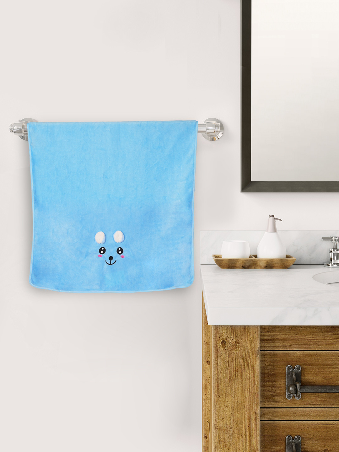 Style Shoes Blue Quick Dry Super Absorbent Cotton Bath Towels