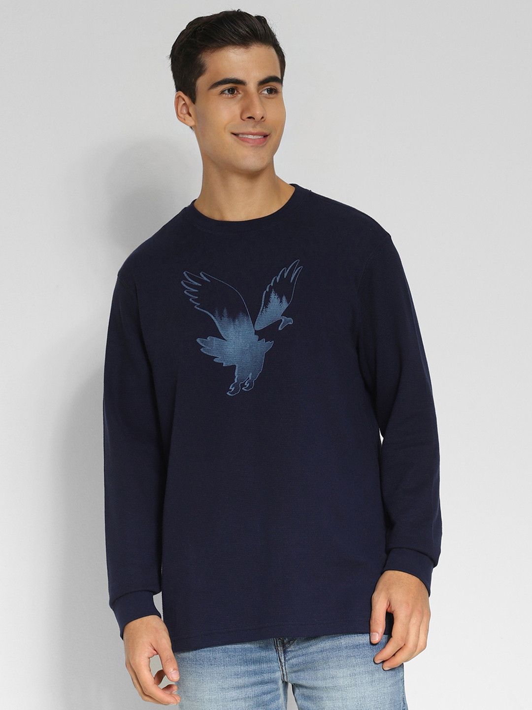 AMERICAN EAGLE OUTFITTERS Henley Neck Long Sleeves T-shirt