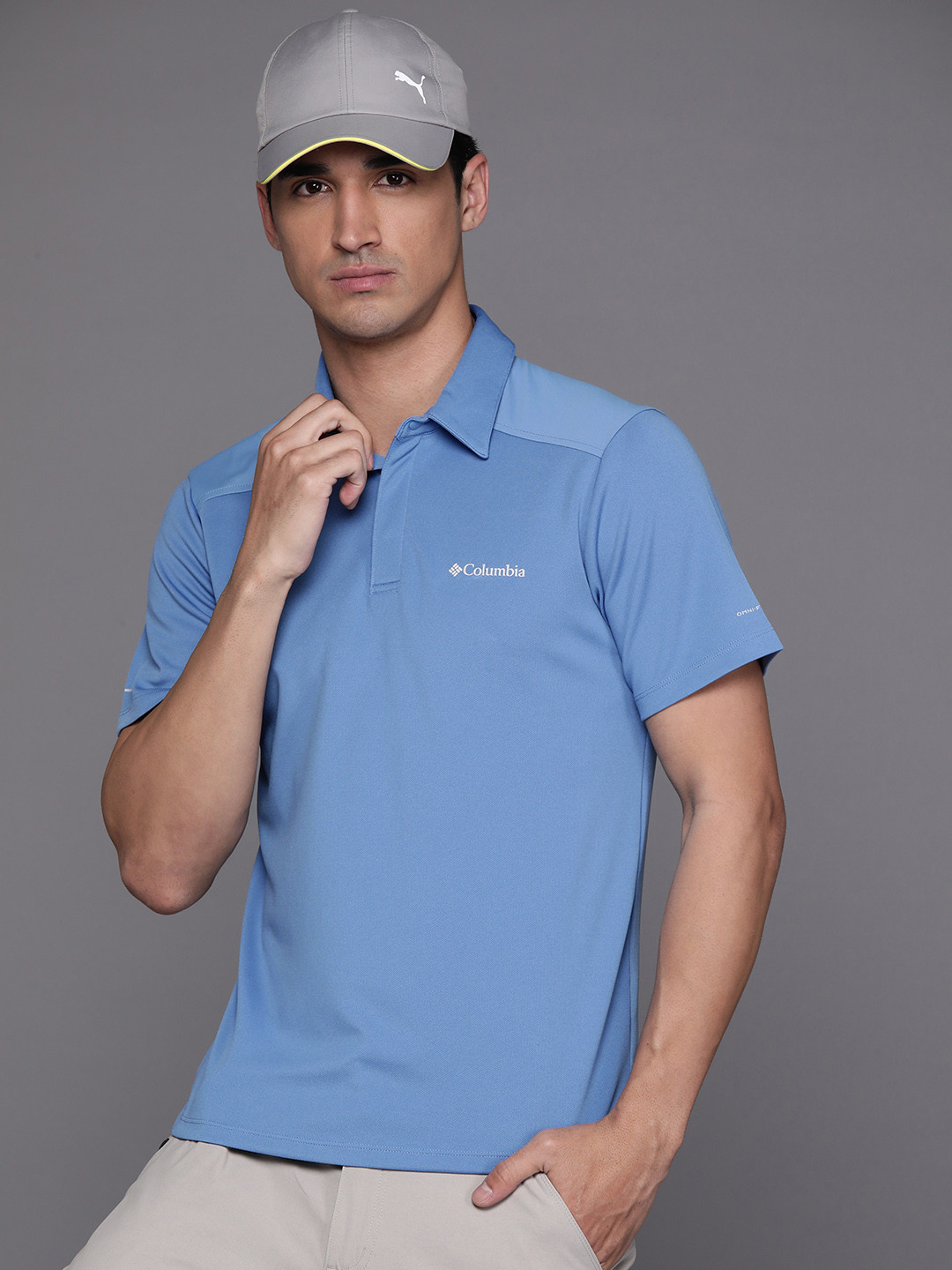 Columbia Men Black Mesa Polo wicking T-shirt