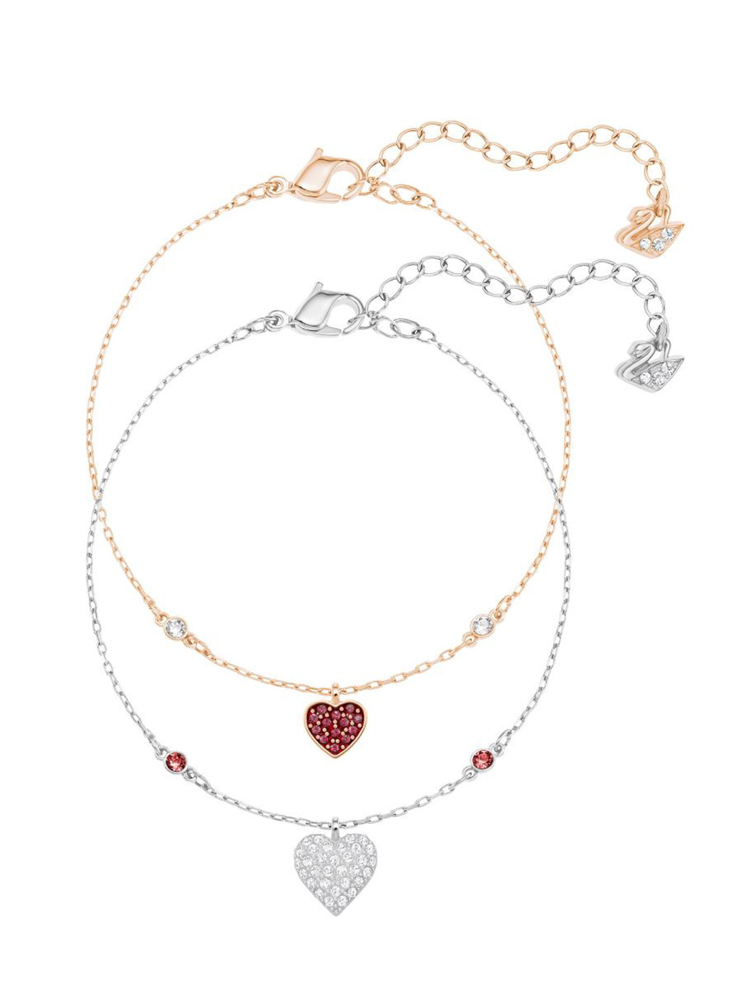 SWAROVSKI CRY WISHES:BRACELET HEART SIAM/CRY/MIX M