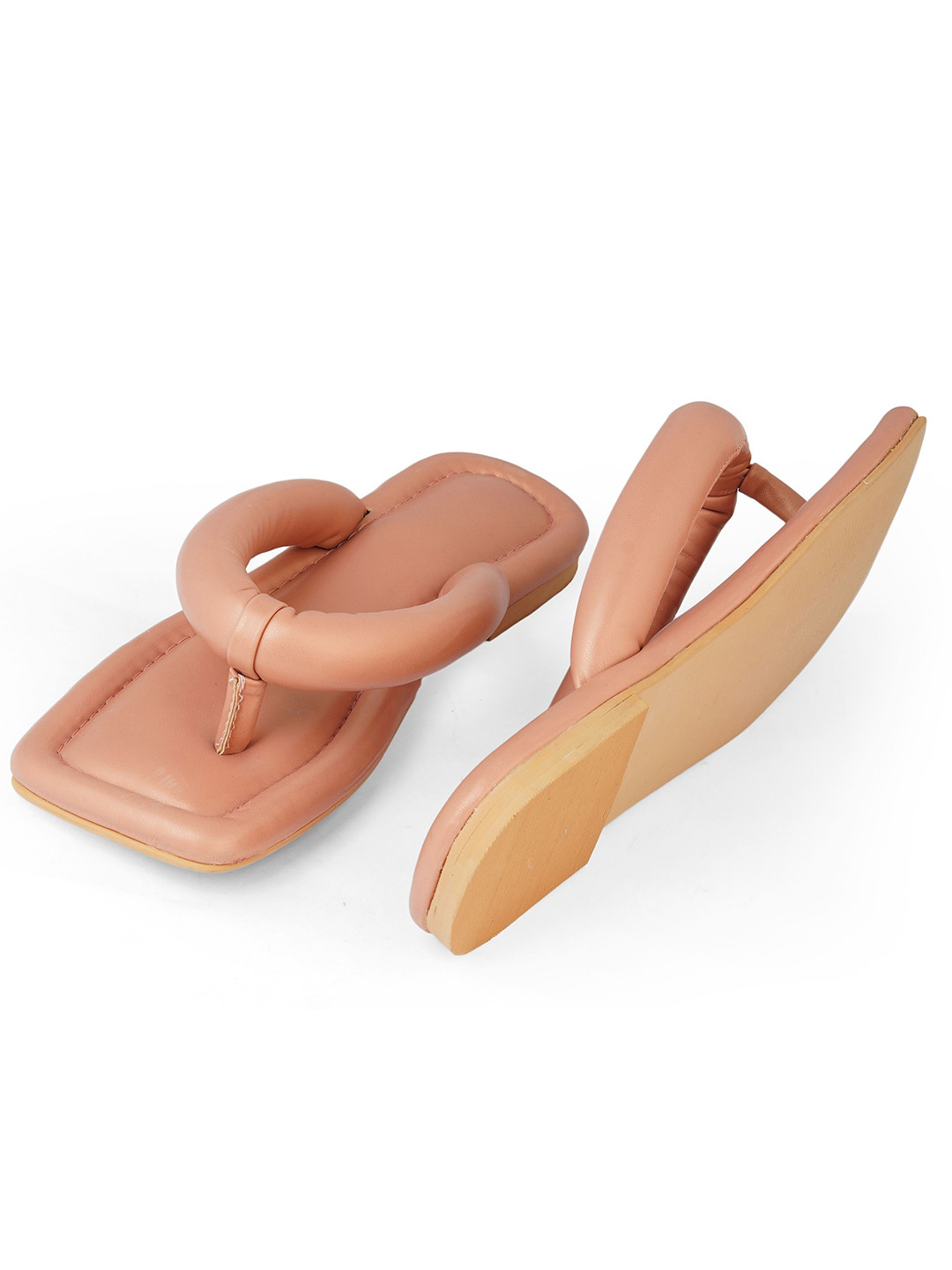 ZORI WORLD Puffer Open Toe Flats