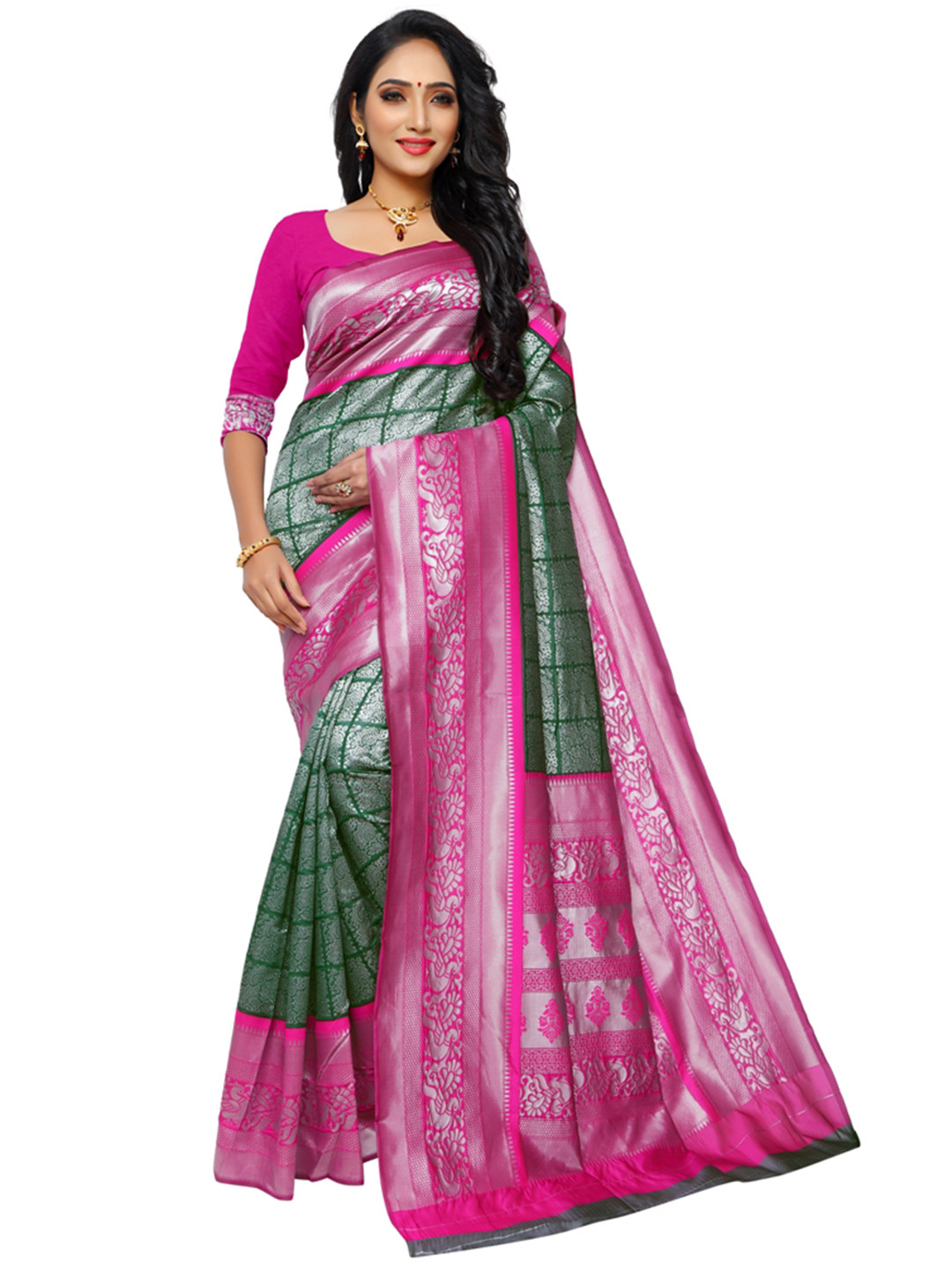 Ruhabs Ethnic Woven Design Zari Kanjeevaram Saree