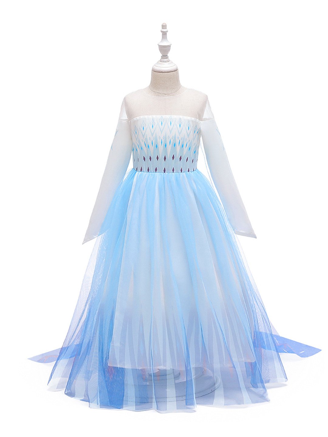 StyleCast Girls Blue Graphic Printed Round Neck A-Line Dress