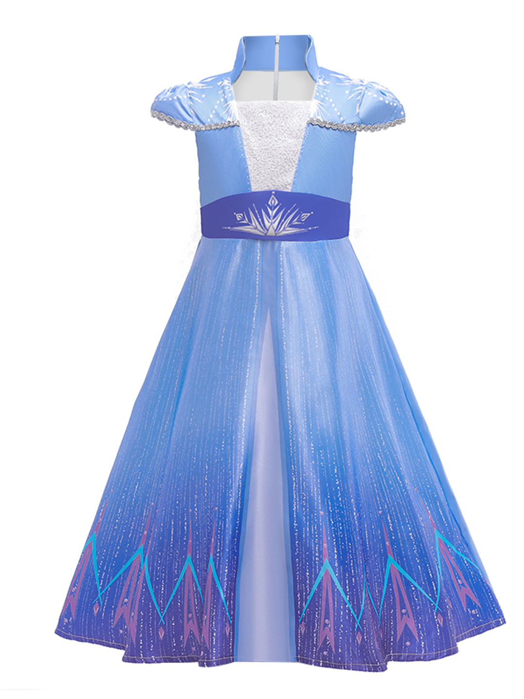 StyleCast Girls Blue Embellished Cape Sleeves Party Shirt Maxi Dress