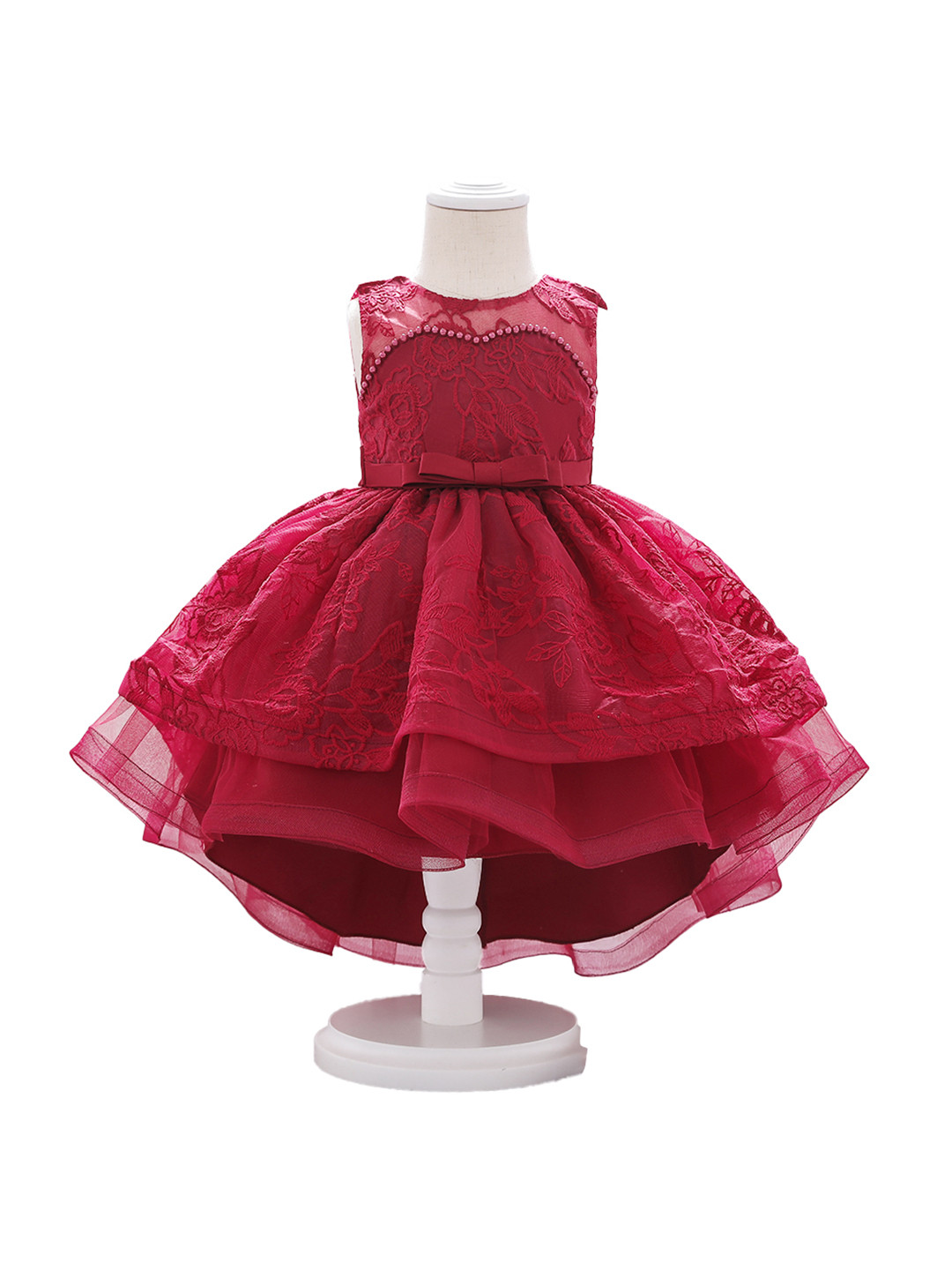 StyleCast Maroon Sweetheart Neck Sleeveless Fit & Flare Balloon Dress