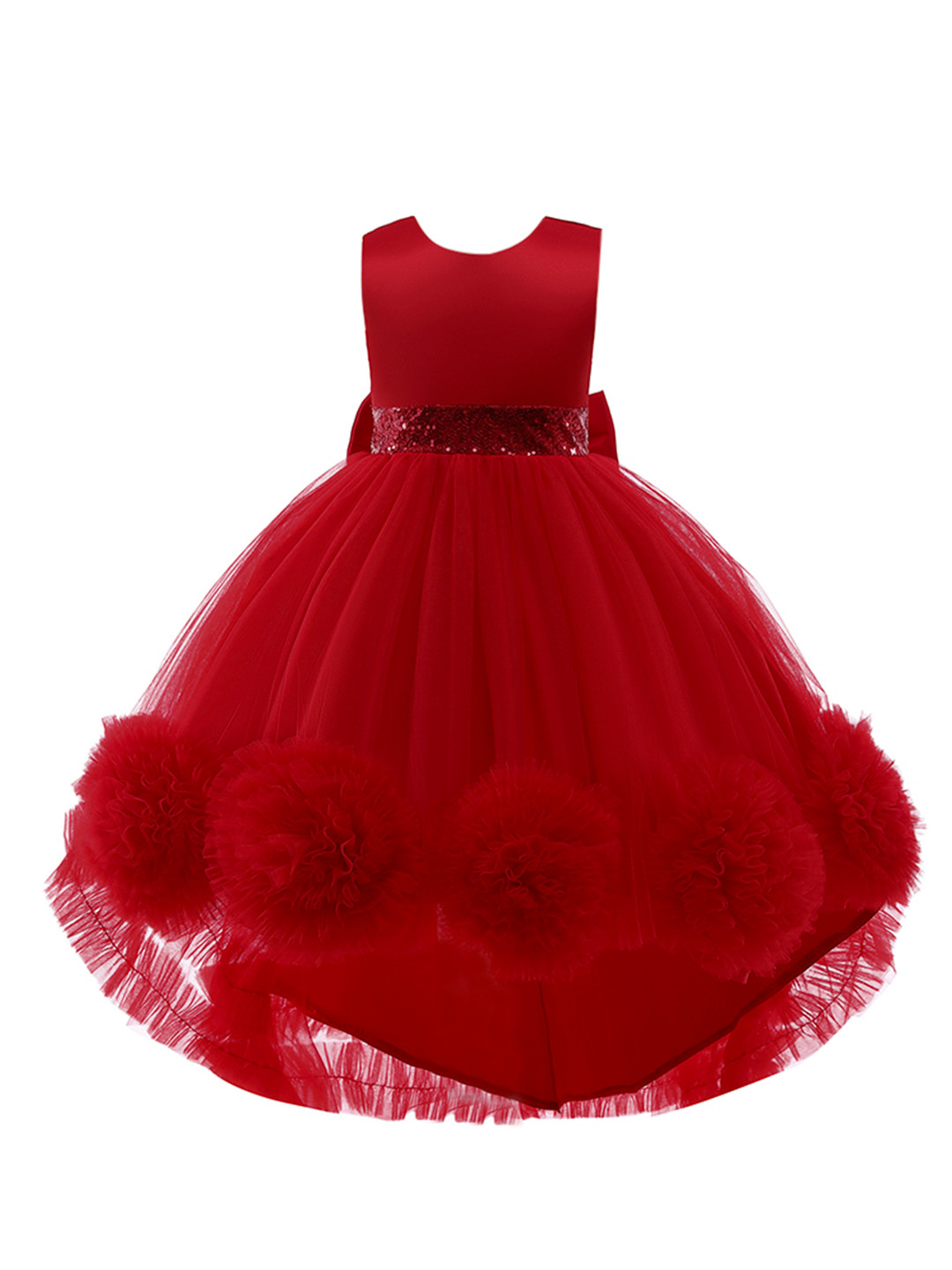 StyleCast Red Round Neck Sleeveless Balloon Maxi Dress