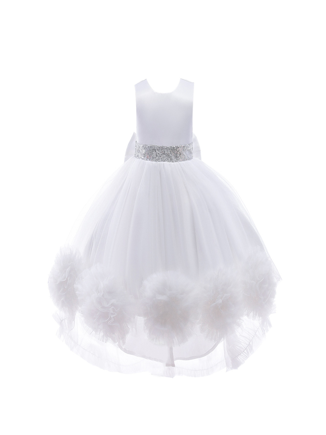 StyleCast White Round Neck Sleeveless Balloon Maxi Dress